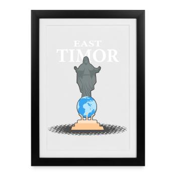 Cadeau de vacances au Timor oriental Dili - Affiche encadrée (27 × 37 cm) - noir - Devant