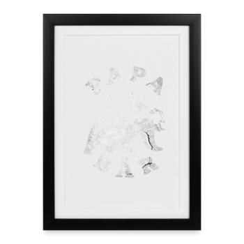 Fête des pères Fête des hommes Fête des pères Papa est mon héros - Affiche encadrée (27 × 37 cm) - noir - Devant