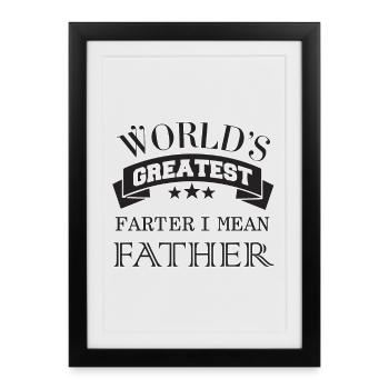 World's Best Dad Saying Design - Framed poster (27 × 37 cm) - black - Front