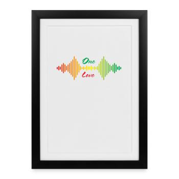 One Love Rainbow Soundwave - Affiche encadrée (27 × 37 cm) - noir - Devant