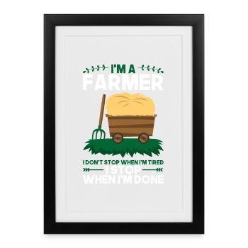 Cadeau d'agriculture paysanne - Affiche encadrée (27 × 37 cm) - noir - Devant