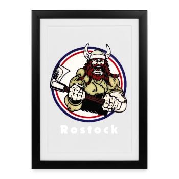 Rostock Vikings - Affiche encadrée (27 × 37 cm) - noir - Devant