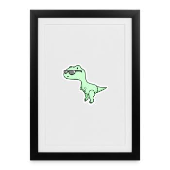 dinosaure - Affiche encadrée (27 × 37 cm) - noir - Devant