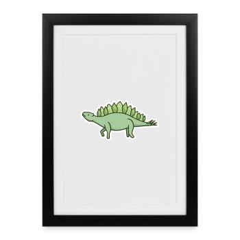 dinosaure - Affiche encadrée (27 × 37 cm) - noir - Devant