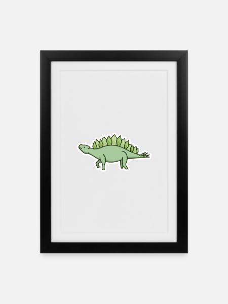 Dinosaurier - Gerahmtes Poster (27 × 37 cm) - Schwarz
