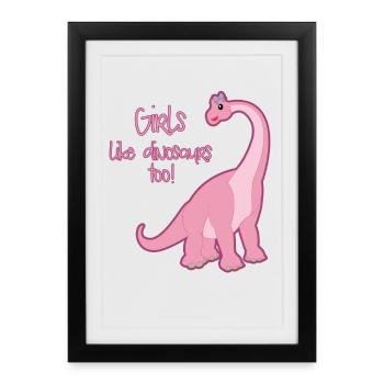 dinosaure - Affiche encadrée (27 × 37 cm) - noir - Devant