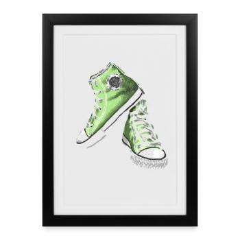 sneakers - Framed poster (27 × 37 cm) - black - Front
