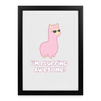 Cool Llama - Framed poster (27 × 37 cm) - black - Front