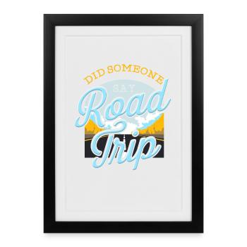 Voyage sur la route - Affiche encadrée (27 × 37 cm) - noir - Devant
