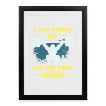 Gewichtheben - Affiche encadrée (27 × 37 cm) - noir - Devant