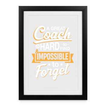 Citation du coach de motivation sur l’affiche - Affiche encadrée (27 × 37 cm) - noir - Devant