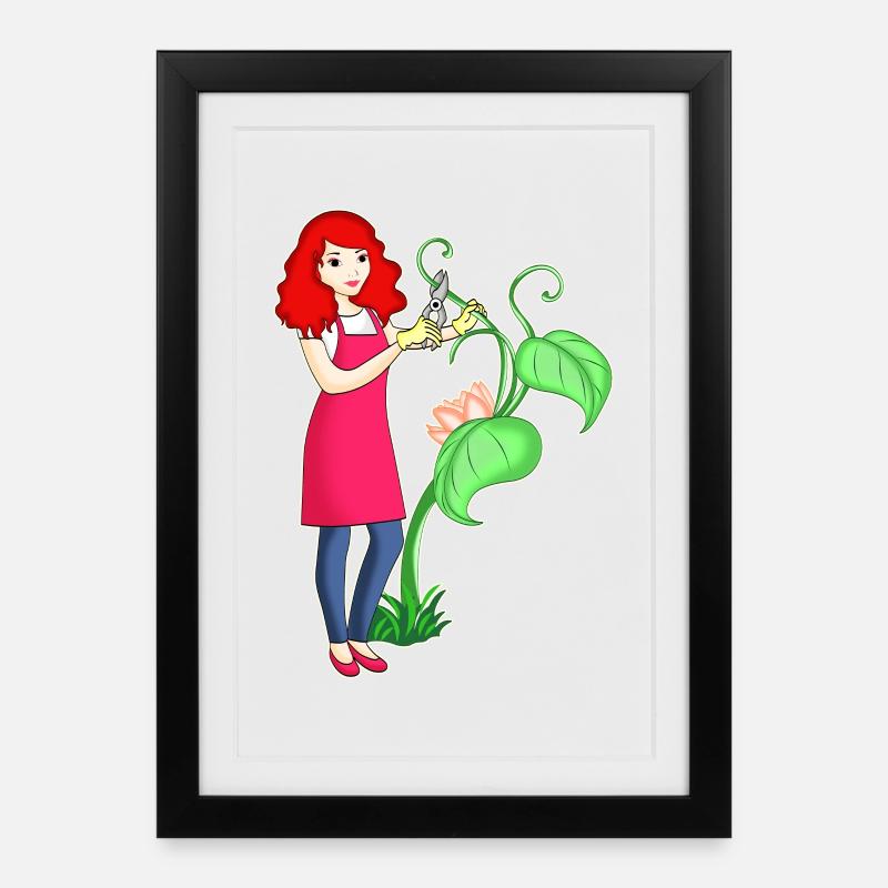 Floristin - Gerahmtes Poster (27 × 37 cm) - Schwarz