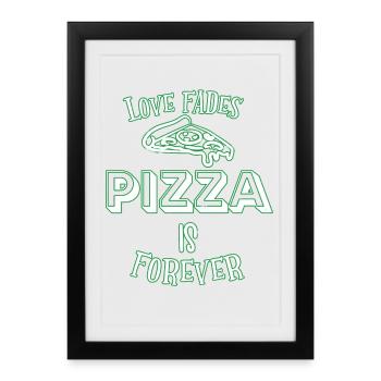 pizza - Affiche encadrée (27 × 37 cm) - noir - Devant