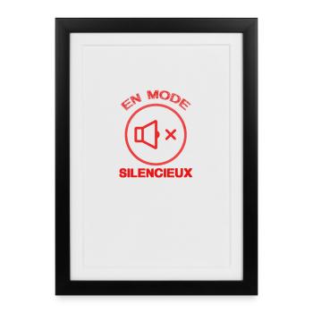 MODE SILENCIEUX MUTE - Affiche encadrée (27 × 37 cm) - noir - Devant