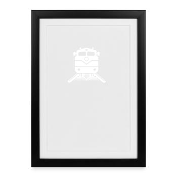 Train express train S-Bahn T-Shirt - Framed poster (27 × 37 cm) - black - Front