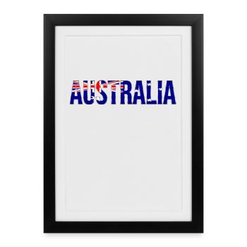 Conception de la police du drapeau australien - Affiche encadrée (27 × 37 cm) - noir - Devant
