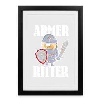 Armer Ritter, Frech Toast - Gerahmtes Poster (27 × 37 cm) - Schwarz - Vorne