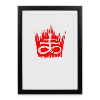 Satan Cross Blood - Affiche encadrée (27 × 37 cm) - noir - Devant