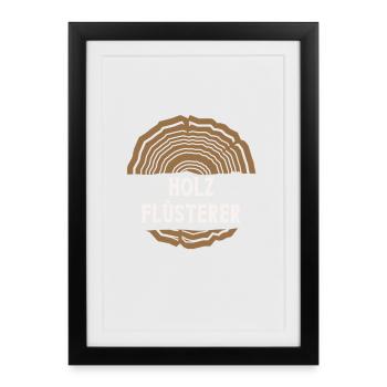 Cadeau de mécanicien en bois de menuisier - Affiche encadrée (27 × 37 cm) - noir - Devant