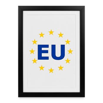 Symbole de l’UE dans l’anneau d’étoiles - Affiche encadrée (27 × 37 cm) - noir - Devant