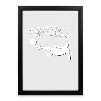 Silhouette du tir en suspension du gardien - Affiche encadrée (27 × 37 cm) - noir - Devant