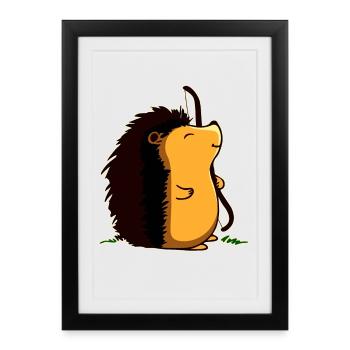 Archer Hedgehog - Framed poster (27 × 37 cm) - black - Front