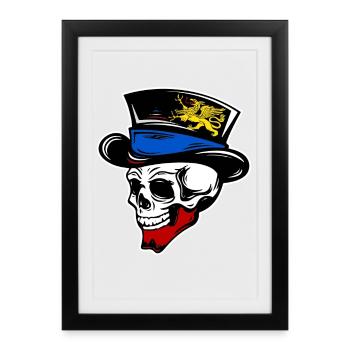 Crâne Rostock - Affiche encadrée (27 × 37 cm) - noir - Devant