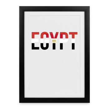 Egypt Flag Bold Typographic - Framed poster (27 × 37 cm) - black - Front