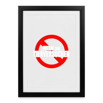 No to animal testing - Framed poster (27 × 37 cm) - black - Front