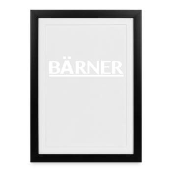 Bärner Unterstrich Typo Logo - Gerahmtes Poster (27 × 37 cm) - Schwarz - Vorne