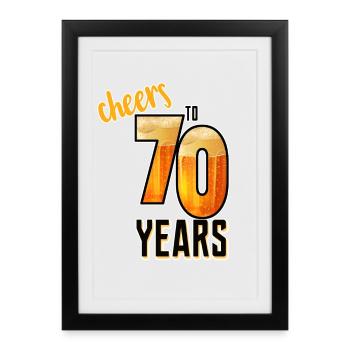 Cheers to 70 Years - Gerahmtes Poster (27 × 37 cm) - Schwarz - Vorne