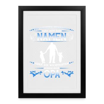 Grand-père petit-fils T-shirt Les plus importants m’appelleNT OPA - Affiche encadrée (27 × 37 cm) - noir - Devant