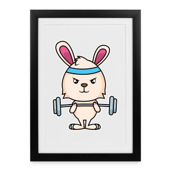 Fitness Bunny - Framed poster (27 × 37 cm) - black - Front