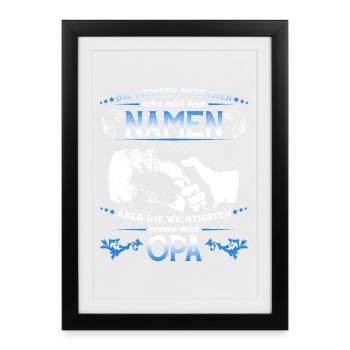 Grand-père petit-fils T-shirt Les plus importants m’appelleNT OPA - Affiche encadrée (27 × 37 cm) - noir - Devant