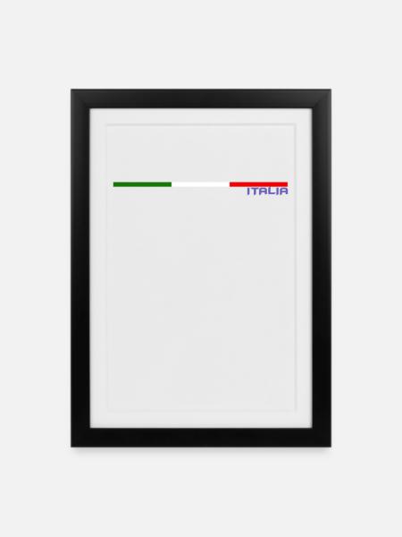 ITALIEN-FLAGGE - Gerahmtes Poster (27 × 37 cm) - Schwarz