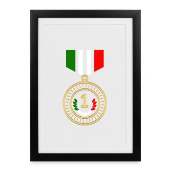 ITALIA FLAG - Framed poster (27 × 37 cm) - black - Front