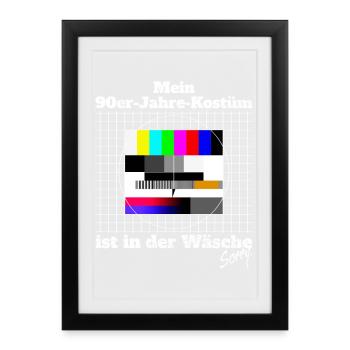 Test picture 90s costume in the laundry motto - Framed poster (27 × 37 cm) - black - Front