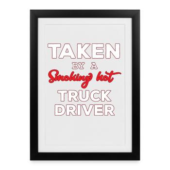 Camion camion voiture - Affiche encadrée (27 × 37 cm) - noir - Devant