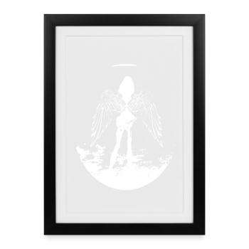 Ange avec des ailes - Affiche encadrée (27 × 37 cm) - noir - Devant