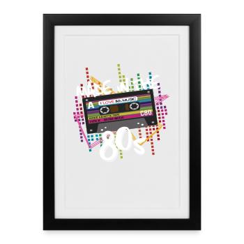 Made in the 80s Cassette 80s - Framed poster (27 × 37 cm) - black - Front
