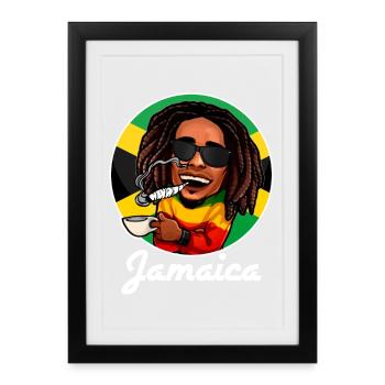Jamaica - Design - Framed poster (27 × 37 cm) - black - Front