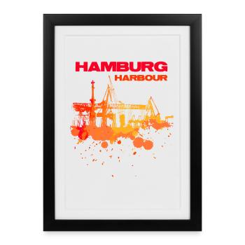 Hamburg Habour - Framed poster (27 × 37 cm) - black - Front