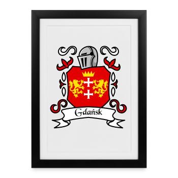Gdansk - Pologne - Affiche encadrée (27 × 37 cm) - noir - Devant