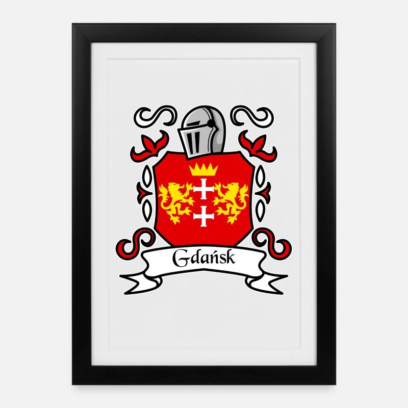 Danzig - Polen - Gerahmtes Poster (27 × 37 cm) - Schwarz