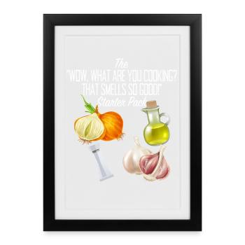 Cooking Starter Pack Pour les chefs cuisiniers - Affiche encadrée (27 × 37 cm) - noir - Devant