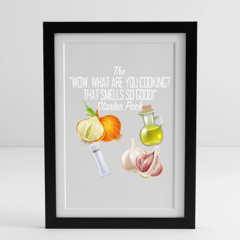 Cooking Starter Pack For chefs cook kitchen chef Framed poster (27 × 37 cm)