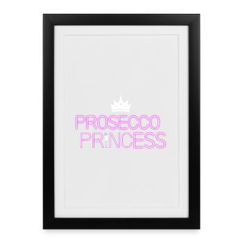 Prosecco Princesse - Affiche encadrée (27 × 37 cm) - noir - Devant