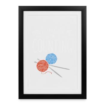 Crochet fait main crochet crochet en laine - Affiche encadrée (27 × 37 cm) - noir - Devant