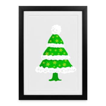Sapin de Noël - Affiche encadrée (27 × 37 cm) - noir - Devant