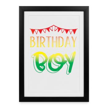Joyeux anniversaire - Affiche encadrée (27 × 37 cm) - noir - Devant